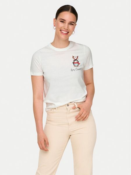 ONLY T-Shirt Kita 15331069 Biały Regular Fit. Białe t-shirty ONLY, m, bez wzorów, z bawełny, bez kołnierzyka, bez ramiączek. Za 49,99 zł.