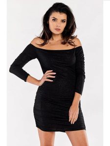 Awama Sukienka w kolorze czarnym rozmiar: XL. Czarne sukienki Awama, xl, bez wzorów, bez kołnierzyka, bez ramiączek, mini. Za 119,99 zł.