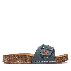 Klapki Josef Seibel. Niebieskie klapki Josef Seibel, bez wzorów, bez obcasa. Za 249,99 zł.