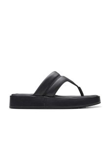 Clarks Skórzane japonki "Alda Walk" w kolorze czarnym rozmiar: 39,5. Czarne klapki Clarks, bez wzorów, z otwartym noskiem, bez obcasa. Za 144,58 zł.