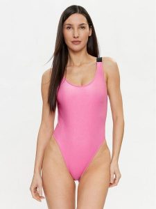 Calvin Klein Swimwear Strój kąpielowy KW0KW02393 Różowy. Czerwone stroje jednoczęściowe Calvin Klein Swimwear, bez wzorów, z syntetyku. Za 299,99 zł.