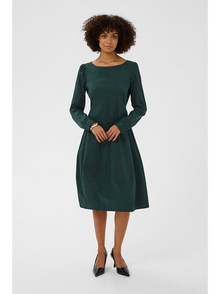 CULTURE Sukienka w kolorze zielonym rozmiar: S. Zielone sukienki Culture, s, bez wzorów, bez kołnierzyka, bez ramiączek, midi. Za 152,99 zł.