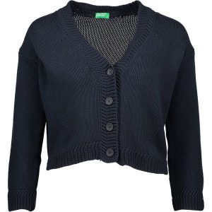 Kardigan w kolorze granatowym. Kardigany marki Benetton. W wyprzedaży za 76,95 zł.