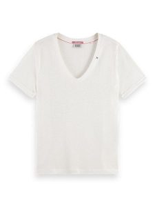 Scotch & Soda Koszulka w kolorze białym rozmiar: XL. Białe bluzki Scotch & Soda, xl, bez wzorów, bez kołnierzyka, bez ramiączek. Za 116,45 zł.