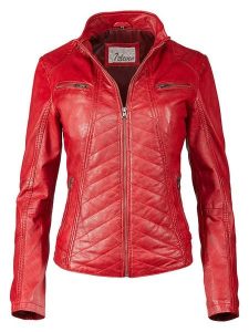 7eleven Skórzana kurtka w kolorze czerwonym rozmiar: 38. Czerwone kurtki 7eleven, bez wzorów, ze skóry, bez kaptura. Za 434,99 zł.