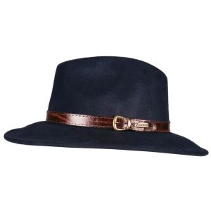 Kapelusz wełniany, składany HORKA. Niebieskie kapelusze HORKA, bez wzorów, z wełny, sportowe. Za 321,00 zł.