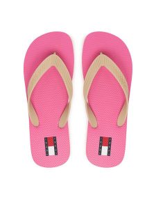 Tommy Jeans Japonki Logo Summer Sandal EN0EN02979 Beżowy. Brązowe klapki Tommy Jeans, bez wzorów, z jeansu, bez obcasa. Za 129,99 zł.