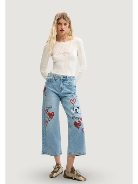 Desigual Jeansy Herry 26SWDD16 Niebieski Straight Fit. Niebieskie jeansy Desigual, bez wzorów, z bawełny. Za 509,99 zł.