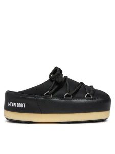 Moon Boot Klapki Evx 80D1470030 Czarny. Czarne klapki Moon Boot, bez wzorów, ze skóry, bez obcasa. Za 359,99 zł.