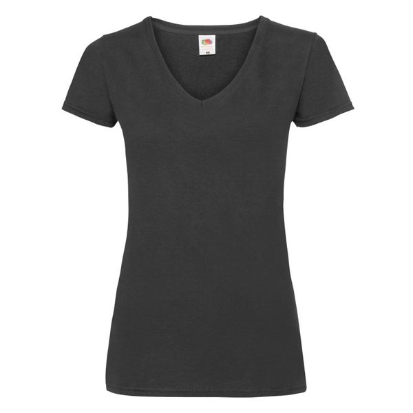 Koszulka Z Dekoltem W Szpic Dla Kobiet. Czarne bluzki FRUIT OF THE LOOM, xl, bez wzorów, sportowe, bez kołnierzyka, bez ramiączek. Za 36,99 zł.