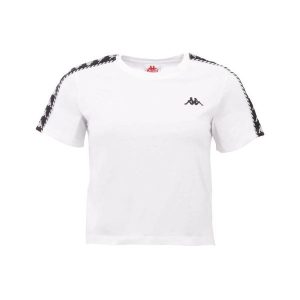 Kappa Inula T-Shirt, damski t-shirt. Białe t-shirty Kappa, s, bez wzorów, z bawełny, bez kołnierzyka, bez ramiączek. Za 69,99 zł.