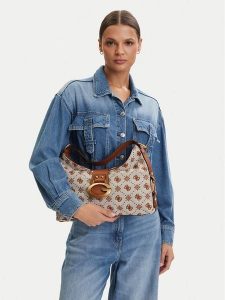 Guess Torebka 181152 Brązowy. Brązowe torebki klasyczne Guess, z aplikacjami, z materiału, bez dodatków. Za 611,99 zł.