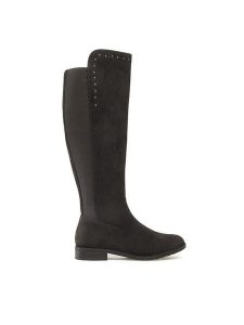 Jenny Fairy Kozaki LS3523-60 Czarny. Czarne kozaki Jenny Fairy, bez wzorów, z materiału, bez obcasa, na płaskiej podeszwie, bez zapięcia. Za 149,99 zł.