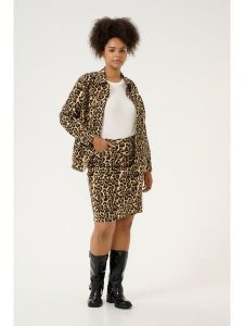 KAFFE curve Spódnica w kolorze jasnobrązowo-czarnym rozmiar: 52. Brązowe spódnice KAFFE curve, na co dzień, bez wzorów, klasyczne, mini. Za 104,99 zł.