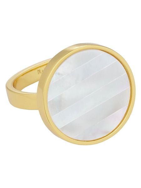 Design Letters Pozłacany pierścionek "Lollipop" z masą perłową rozmiar: onesize. Brązowe pierścionki Design Letters, z perłą, pozłacane. Za 173,99 zł.