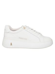 Patrizia Pepe Skórzane sneakersy w kolorze białym rozmiar: 37. Białe trampki Patrizia Pepe, bez wzorów, bez zapięcia. Za 510,45 zł.