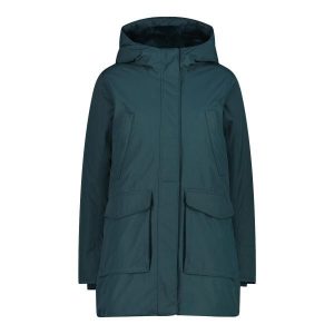 Parka damska z kapturem CMP. Zielone kurtki CMP, bez wzorów, z kapturem. Za 596,15 zł.