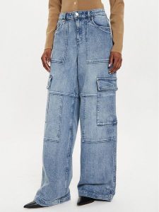 MICHAEL Michael Kors Jeansy MT4905HEB1 Niebieski Wide Leg. Niebieskie jeansy MICHAEL Michael Kors, bez wzorów, z bawełny. Za 629,00 zł.