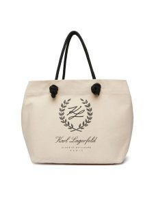 KARL LAGERFELD Torebka B1W46065 Beżowy. Brązowe torebki klasyczne KARL LAGERFELD, bez wzorów, z materiału, bez dodatków. Za 529,99 zł.