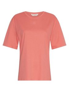 MOSS COPENHAGEN Koszulka "Melea" w kolorze łososiowym rozmiar: XS/S. Pomarańczowe bluzki Moss Copenhagen, s, bez wzorów, z bawełny, bez kołnierzyka, bez ramiączek. Za 82,99 zł.