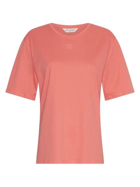 MOSS COPENHAGEN Koszulka "Melea" w kolorze łososiowym rozmiar: M/L. Pomarańczowe bluzki Moss Copenhagen, l, bez wzorów, z bawełny, bez kołnierzyka, bez ramiączek. Za 78,47 zł.