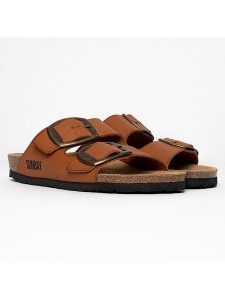 Sunbay Klapki "Calen" w kolorze jasnobrązowym rozmiar: 40. Brązowe klapki Sunbay, bez wzorów, z otwartym noskiem, bez obcasa. Za 220,12 zł.