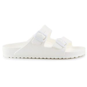 Klapki Birkenstock Arizona Eva 0129441 białe. Białe klapki bez wzorów, z syntetyku, bez obcasa. Za 338,77 zł.