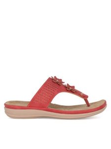 Clara Barson Japonki WYL0510-26 Czerwony. Czerwone klapki Clara Barson, bez wzorów, z syntetyku, bez obcasa. Za 53,99 zł.