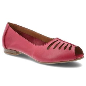 Baleriny damskie Maciejka, cholewka skóra naturalna ażurowe wycięcia odkryty nosek wsuwany fason niski obcas lekka konstrukcja, różowe, P7541-15/00-1. Czerwone balerinki Maciejka, w ażurowe wzory, ze skóry, bez obcasa, na obcasie, bez zapięcia. Za 209,00 zł.