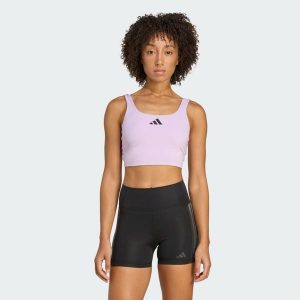 Koszulka Power Light Support Bra. Czerwone bluzki ADIDAS, m, bez wzorów, sportowe, bez kołnierzyka, bez ramiączek. Za 199,00 zł.