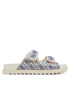 Guess Klapki FLJFDZ FAB19 Écru. Klapki Guess, z aplikacjami, ze skóry, bez obcasa. Za 299,99 zł.