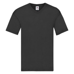 Oryginalna Koszulka Unisex Dla Dorosłych Z Dekoltem W Szpic. Czarne bluzki FRUIT OF THE LOOM, m, bez wzorów, sportowe, bez kołnierzyka, bez ramiączek. Za 40,99 zł.