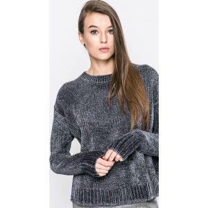 Answear - Sweter. Szare swetry klasyczne marki ANSWEAR, z dzianiny, z krótkim rękawem. W wyprzedaży za 59,90 zł.