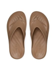 Crocs Japonki Getaway Platform Flip 209410 Brązowy. Brązowe klapki Crocs, bez wzorów, z tworzywa sztucznego, bez obcasa. Za 189,99 zł.