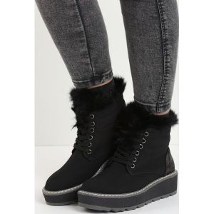Czarne Śniegowce Over You. Buty zimowe marki Born2be. Za 89,99 zł.