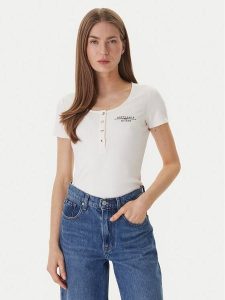 Guess T-Shirt GUESS x NORTH SAILS W6GP01 K2658 Écru Regular Fit. T-shirty Guess, xs, z aplikacjami, z wiskozy, bez kołnierzyka, bez ramiączek. Za 279,99 zł.