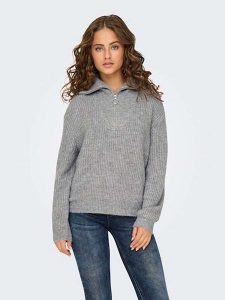 ONLY Sweter w kolorze szarym rozmiar: S. Szare swetry oversize ONLY, s, bez wzorów, prążkowane, bez ramiączek. Za 92,21 zł.