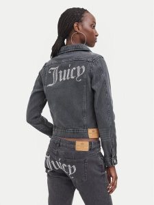 Juicy Couture Kurtka jeansowa JCDIJ126957 Szary Regular Fit. Szare kurtki Juicy Couture, xl, bez wzorów, z bawełny, bez kaptura. Za 549,99 zł.