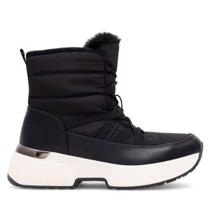 Botki DeeZee. Czarne botki DeeZee, bez wzorów, bez obcasa, na koturnie, bez zapięcia. Za 89,99 zł.