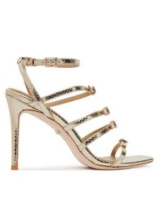 Marciano Guess Sandały G6GZ14 L0095 Złoty. Żółte sandały Marciano Guess, z aplikacjami, ze skóry, bez obcasa, na szpilce, bez zapięcia. Za 592,99 zł.
