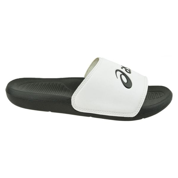 Lekkie Klapki Dla Dorosłych Unisex. Białe klapki ASICS, bez wzorów, bez obcasa. Za 125,99 zł.