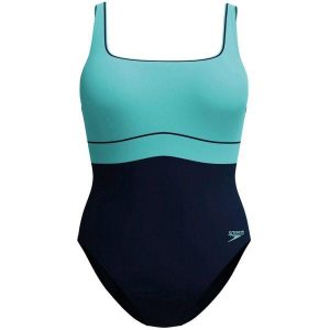 Damski kostium kąpielowy 1-częściowy Speedo Eco New Contour Eclipse. Niebieskie stroje jednoczęściowe Speedo, bez wzorów. W wyprzedaży za 248,00 zł.