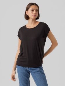 Vero Moda Koszulka "Vmava" w kolorze czarnym rozmiar: S. Czarne bluzki Vero Moda, s, bez wzorów, bez kołnierzyka, bez ramiączek. Za 43,99 zł.