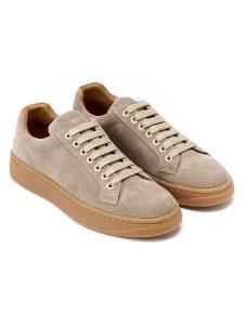 British Passport Skórzane sneakersy w kolorze szarobrązowym rozmiar: 36. Brązowe trampki British Passport, bez wzorów, bez zapięcia. Za 347,99 zł.