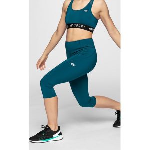 Legginsy treningowe damskie SPDF303 - morska zieleń. Legginsy marki 4f. Za 99,99 zł.