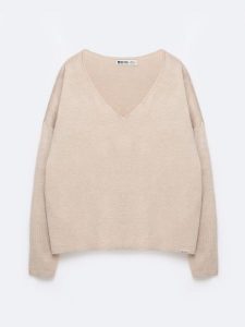 Sweter damski z wiskozy beżowy Faustii 801. Brązowe swetry klasyczne Big Star, l, z dzianiny, bez kołnierzyka. Za 159,99 zł.