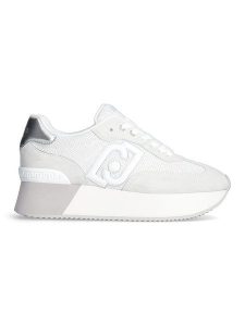 Liu Jo Skórzane sneakersy w kolorze srebrno-białym rozmiar: 37. Białe trampki Liu Jo, bez wzorów, z materiału, bez zapięcia. Za 276,71 zł.