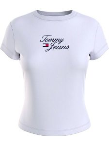 TOMMY JEANS Koszulka w kolorze białym rozmiar: XL. Białe bluzki Tommy Jeans, xl, bez wzorów, z jeansu, bez kołnierzyka, bez ramiączek. Za 70,24 zł.