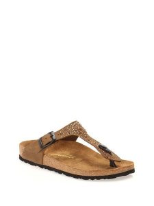 Comfortfusse Skórzane japonki w kolorze jasnobrązowym rozmiar: 37. Brązowe klapki Comfortfüße, bez wzorów, z otwartym noskiem, bez obcasa. Za 173,99 zł.