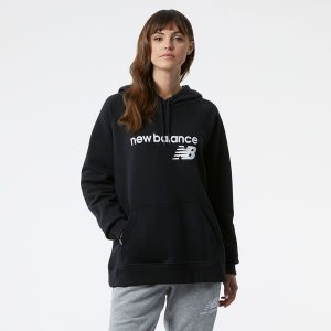 Bluza damska New Balance WT03810BK – czarna. Czarne bluzy New Balance, xs, bez wzorów, z bawełny, z kapturem. Za 129,99 zł.